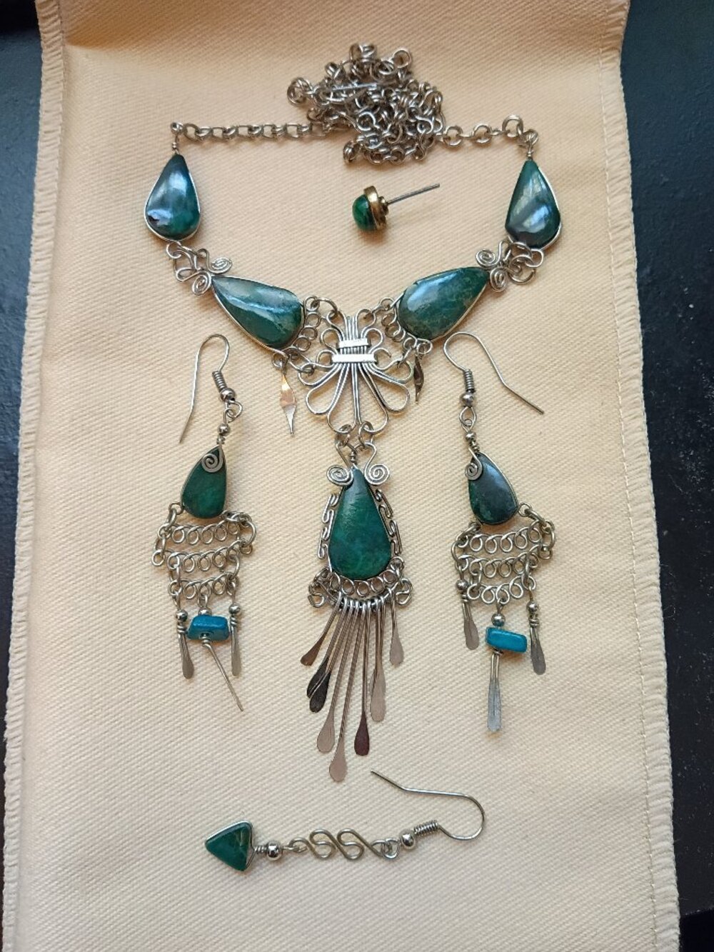 Handcrafted Blue Stone Jewelry Set